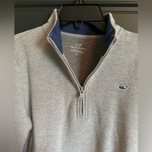 Vineyard Vines Boys Gray quarter zip pullover - large (16) - like new!